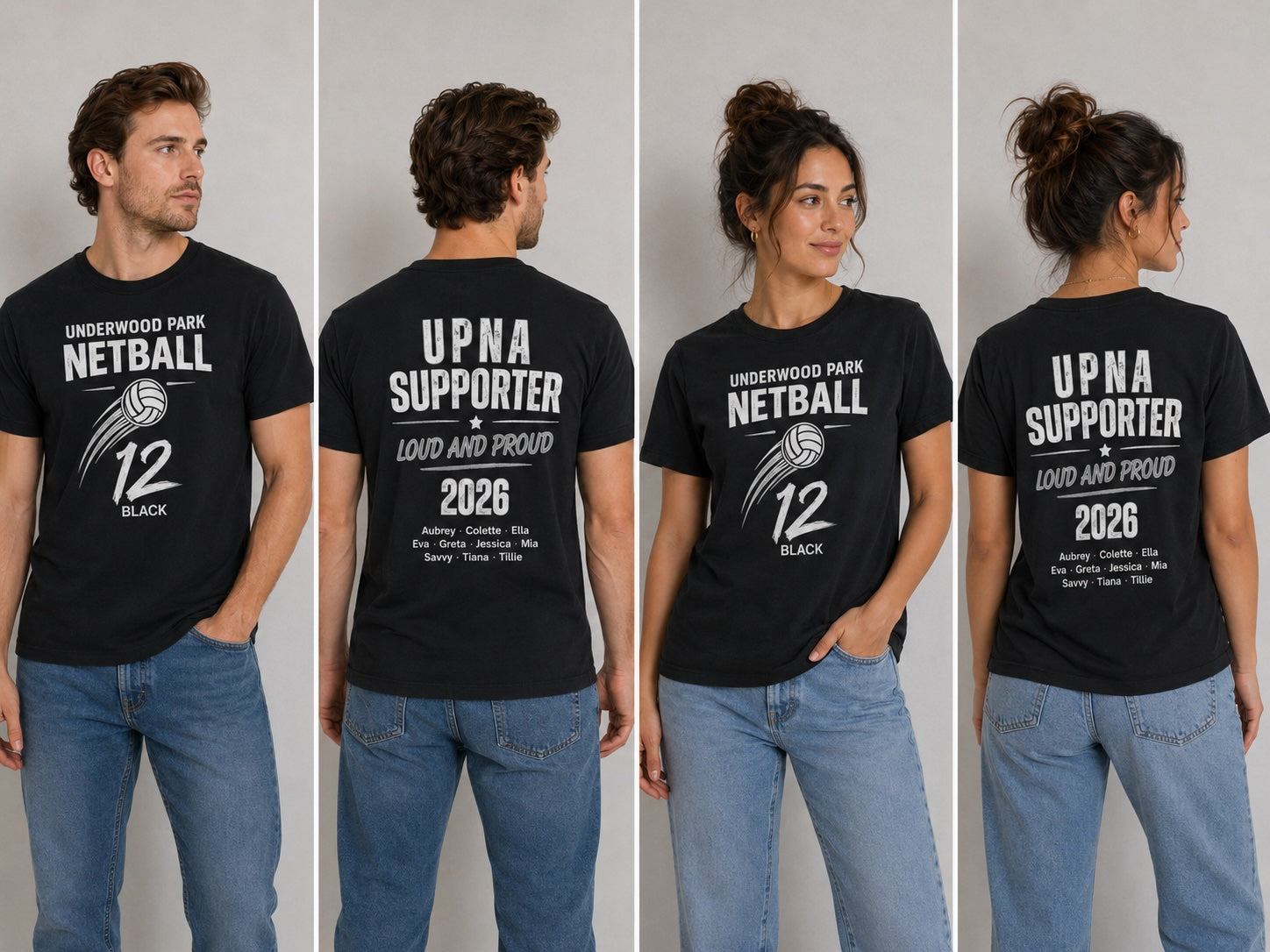 UPNA Netball Team Supporters Shirt 2026 - Team 12 WHITE